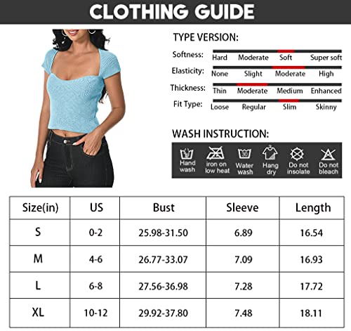 Women's Short Sleeve Crop Top Cute Sweetheart Neck Stretch Ribbed Knit Slim Fit Casual Going Out Basic Shirts Blouses Beige