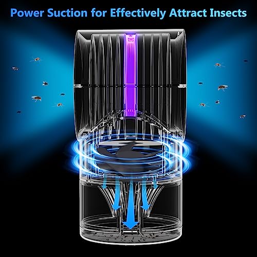 Fruit Fly Trap for Indoors, Fly Traps Indoor for Home Bug Zapper Indoor Insect Trap with Suction, Time Setting, Bug Light & 10 Pcs Sticky Glue Boards (Blue)