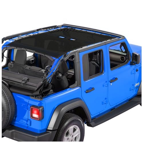 Alien Sunshade Jeep Wrangler TJ (1996-2006) – Front Mesh Sun Shade for Jeep TJ - Blocks UV, Wind, Noise - Bikini Top Cover for Jeep Wrangler TJ (Black)