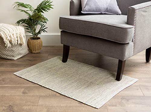 DII Woven Recycled Yarn Rag Rug Collection Miniature Diamonds, 2x3', Honey Gold