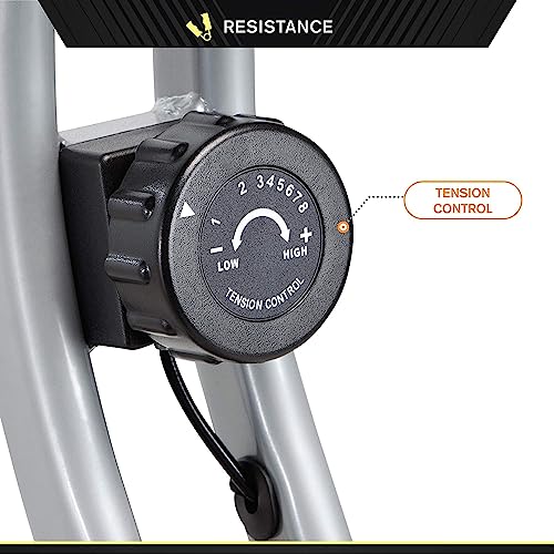 CIRCUIT FITNESS Circuit Fitness Folding Upright Exercise Bike with Adjustable Resistance 250 lb. Max. Capacity AMZ-150BK