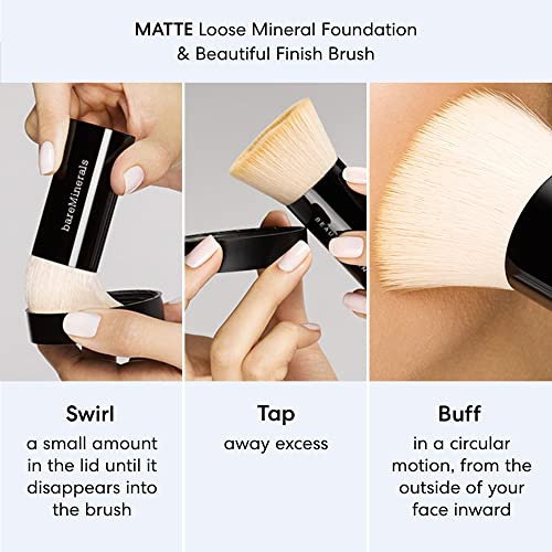 bareMinerals Original Matte Loose Mineral Foundation SPF 15, Powder Foundation Makeup, Buildable Coverage, Reduces Shine, Talc Free Foundation, Vegan
