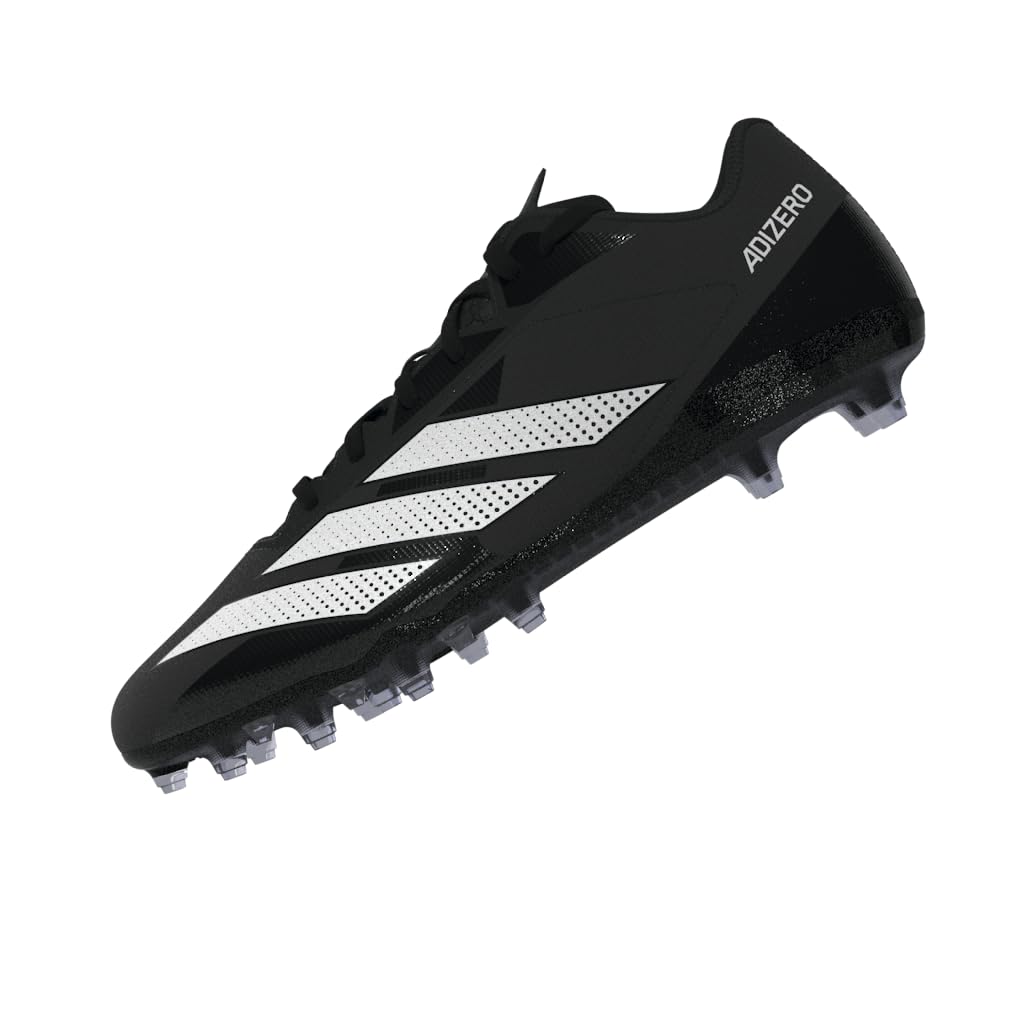 adidas Men's Adizero Electric.2 American Football Sneaker, Black/White/Black, 7
