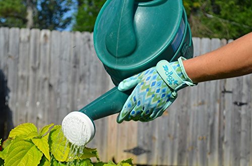 DIGZ 7611 Extra Grip Latex-Free Polyurethane Coated Gardening Gloves with Adjustable Wrist, Diamond Pattern, Small