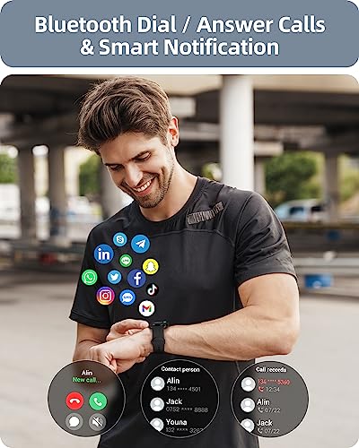 Parsonver Smart Watch for Men Women(Answer/Make Calls), HD Screen Fitness Tracker IP68 Waterproof 100+ Sport Modes, Heart Rate Sleep Monitor, Pedometer, Smartwatch for Android Phones/iPhone Compatible