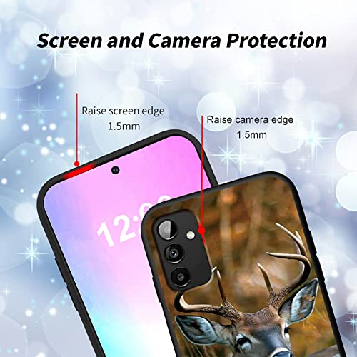 BEOTIWAD for Samsung Galaxy A14 5G Phone Case (6.8") with Deer Hunting Tree Pattern Design Ultra-Thin Soft Black TPU Shockproof Protection Cover for Samsung A14 5G