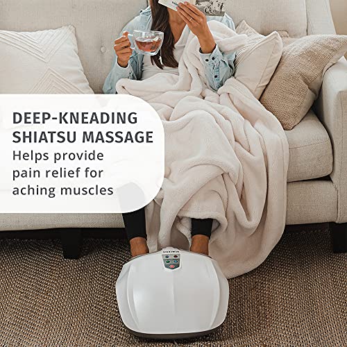 HoMedics Shiatsu Air 2.0 Foot Massager with Soothing Heat and Rhythmic Air Compression, 3 Customized Controls and Intensities, Washable Liner, At-Home Kneading Massage Relaxes Feet, 3 Speed Options