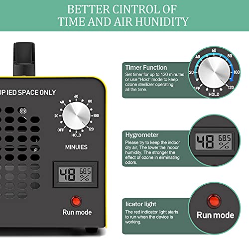 DKMHA Ozone Generator 12,000 mg/h Ozone Machine Odor Removal Air Purifier Deodorizer Suitable Ozone Odor Eliminator for Room,Hotels and Farms