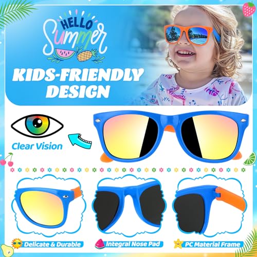 GIFTINBOX Kids Sunglasses Bulk,Kids Sunglasses Party Favor，16pack Neon Sunglasses For Kids Boys Girls Age 3-8,Party Favors For Kids 3-5 with UV400 Protection Pool Beach Birthday Party Favors