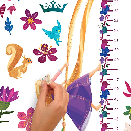 RoomMates RMK5169GC Disney Princesses Growth Chart Peel and Stick Wall Decals, Orange, Yellow, Green, Blue, Purple, Pink, Black, Brown, Beige