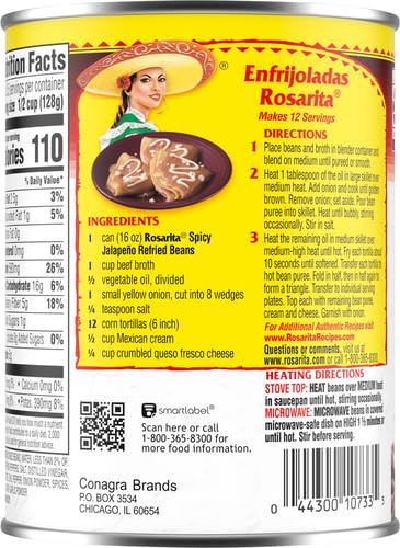 Rosarita Spicy Jalapeño Refried Beans, 16 oz