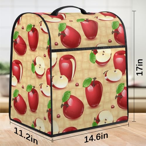 Kitchen Aid Mixer Cover Red Apples Stand Mixer Cover Compatible With 5-8 Quart Tilt Head Coffee Maker Dust Covers Durable Foldable Washable Kitchen Aid Mixer Accessories