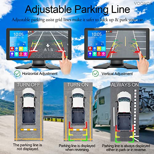 4K RV Backup Camera System 10.36" Quad Split Touch Screen Monitor with 4 1080P Rear Side View Camera, DVR Recording Bluetooth MP3 MP5 IP69 Waterproof Night Vision for RV Truck Trailer Tractor