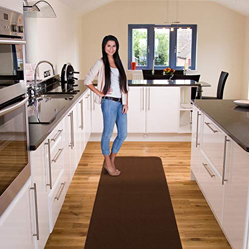 House, Home and More Skid-Resistant Carpet Runner - Chocolate Brown - 6 Feet X 27 Inches