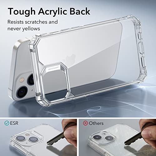 ESR for iPhone 14 Case/iPhone 13 Case, Military-Grade Protection, Shockproof Air-Guard Corners, Yellowing-Resistant Acrylic Back, Phone Case for iPhone 14/iPhone 13, Air Armor Case, Clear