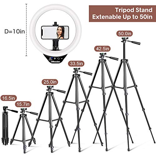 UBeesize 12” Selfie Ring Light with 62” Extendable Tripod Stand & Remote, LED Circle Light with Phone Holder for Video Recording/Makeup/Content Creator (YouTube/TikTok/Twitch), Phone, Camera & Webcam