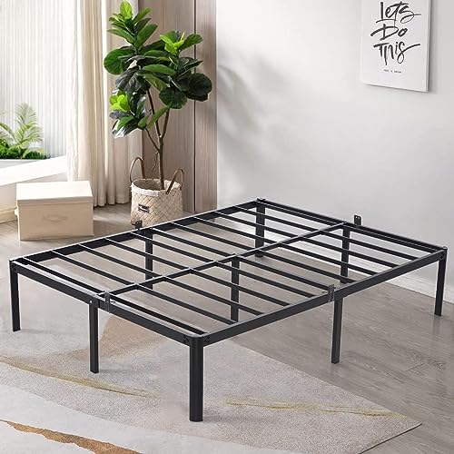 TATAGO 16 Inch Heavy Duty Full Bed Frame, 3500 lbs Strong Support Metal Platform, Sturdy Steel Mattress Foundation with Storage, No Box Spring Needed, Easy Assembly, Noise-Free and Non-Slip