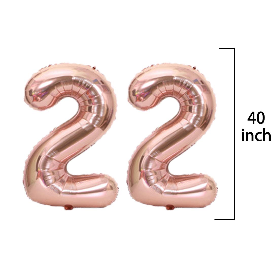 22th Birthday Decorations Party Supplies,22th Birthday Balloons Rose Gold,Number 22 Mylar Balloon,Latex Balloon Decoration,Great Sweet 22th Birthday Gifts for Girls,Photo Props