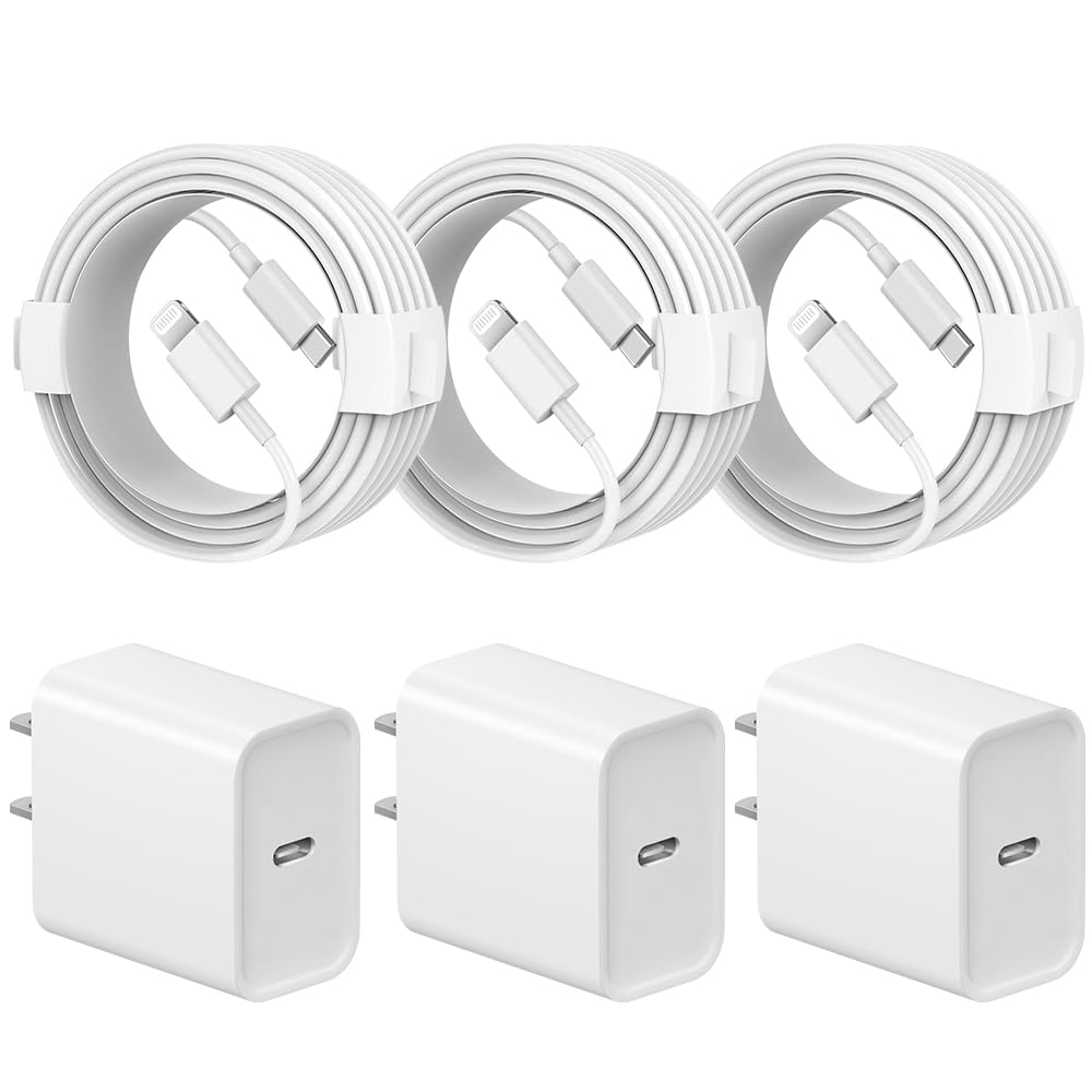 iPhone 14 13 12 11 Charger Fast Charging iPhone Fast Charger 3-Pack 20W iPad Charger 6FT C Chargers Fast Charging Cord Whit iPhone 14/14 Pro Max/13 Pro/13/12 Mini/12 Pro Max/11 Pro Max/Xs and iPad