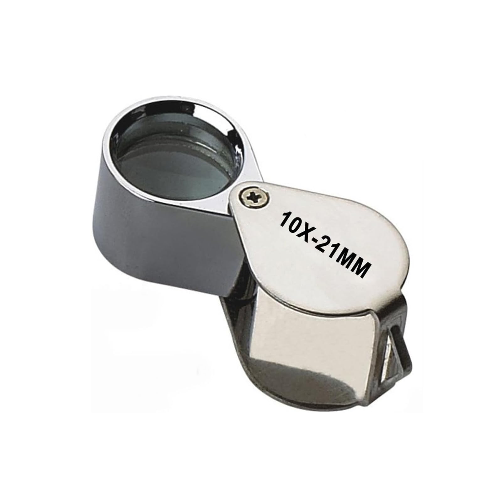 Loupes 10x Glass Jeweler Loupe Loop Eye Magnifier Magnifying Magnifier Metal Body Silver (10x21mm)