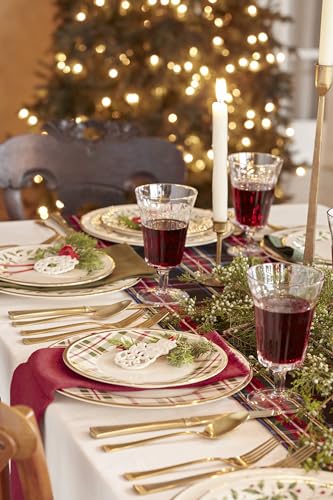 Lenox Holiday Plaid 12-Piece Dinnerware Set, 11.07, Red & Green