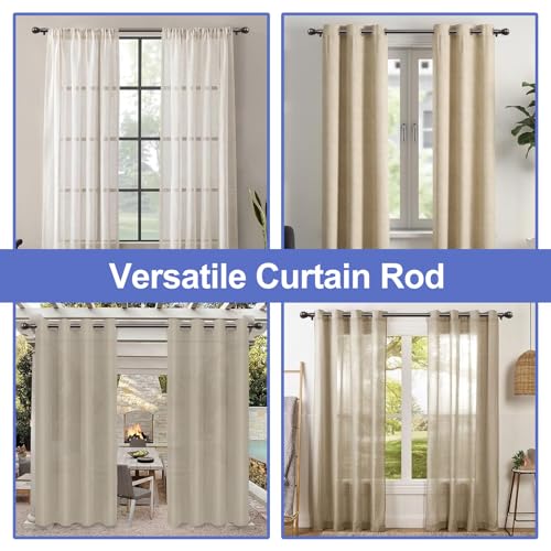 Curtain Rods for Windows 16 to 28, 1 Inch Curtain Rod Set, Heavy Duty Drapery Rods with Adjustable Curtain Rods, Outdoor Curtain Rod with Ball Finials, Room Divider Curtain Rod, 16"-28",Antique Bronze