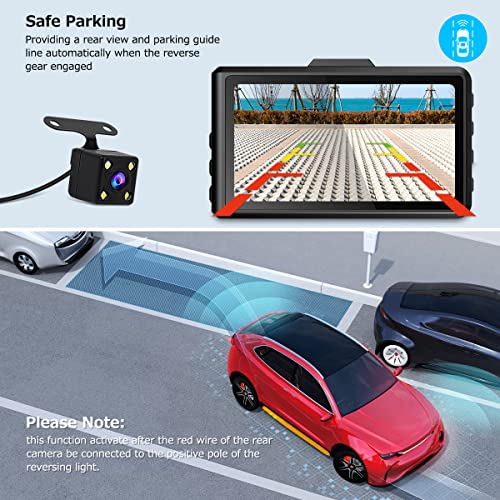 Dash Cam Front and Rear, SPADE Dual Dash Camera 1296P with 32G SD Card, Waterproof Backup Camera, DVR Car Dashboard Camera with Night Vision WDR G-Sensor Parking Monitor Loop Recording[UP-Grade]
