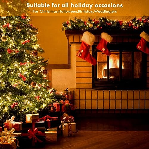 2 Pack Fairy Lights Battery Operated with Remote Control Timer, LED String Lights Outdoor Indoor, 8 Mode Twinkle Lights for Christmas Party Wedding Birthday Bedroom Décor (Warm White)