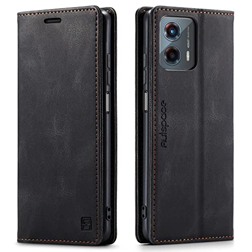 HAII Case for Moto G 5G 2023,PU Leather Folio Flip Wallet Case with Card Holster Stand Kickstand Magnetic Closure Shockproof Phone Cover for Motorola Moto G 5G 2023 (Black)