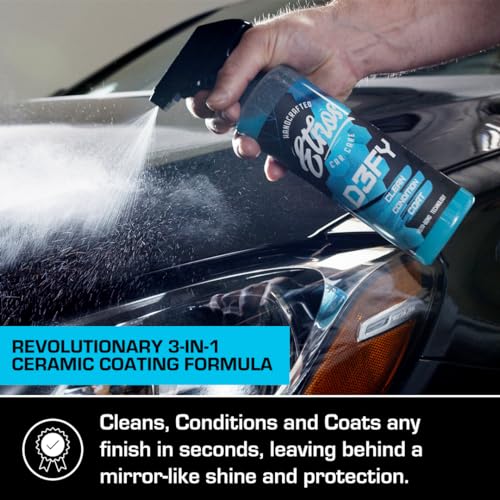 Ethos Defy 3 in 1 Ceramic Coating - Waterless Car Wash & Wax - Hydrophobic Top Coat - Polish & Polymer Paint Sealant Protection - with Insta-Bond Technology (1 Gallon)