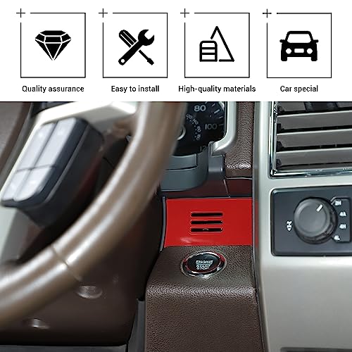 Hoolcar Dashboard Panel Trim Cover Interior Dash Board Decor Cover Center Console Panel Trim Compatible with 2015-2020 Ford F150, Red Carbon Fiber, 4PCs