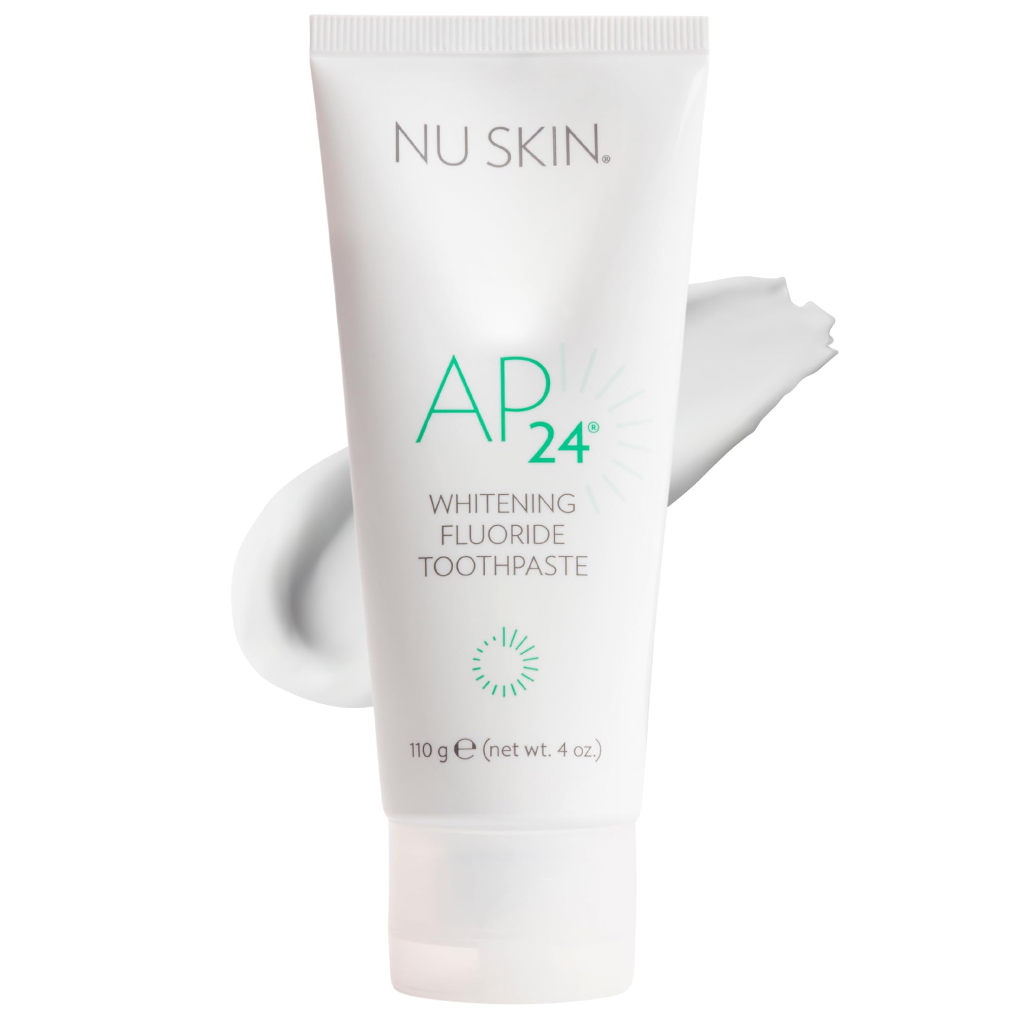 Nu Skin AP 24 Whitening Fluoride Toothpaste | 4oz | Brightens and Whitens Teeth | Helps Prevent Dental Cavities | Gentle Vanilla Mint Formula (1 Pack, Flouride)