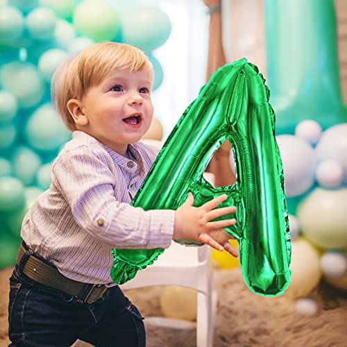 Personalized Name Happy Birthday Banner - Happy Birthday Balloon Letters Balloons 2 Sets A- Z 16'' Mylar Foil Birthday Party Decorations for Kids, Women, Men, Green
