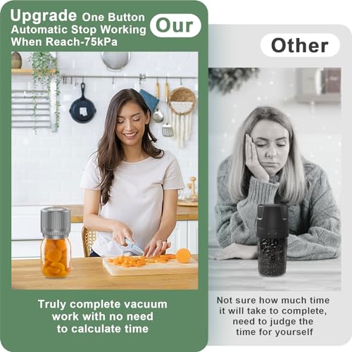 UNERVER M12 Auto Stop Electric Mason Jar Vacuum Sealer - 2024 Upgrade Smart Jar Vacuum Sealer for Mason Jars with Wide and Regular Mouth Canning Jar Lids Portable Mason Jar Sealer Machine Kit