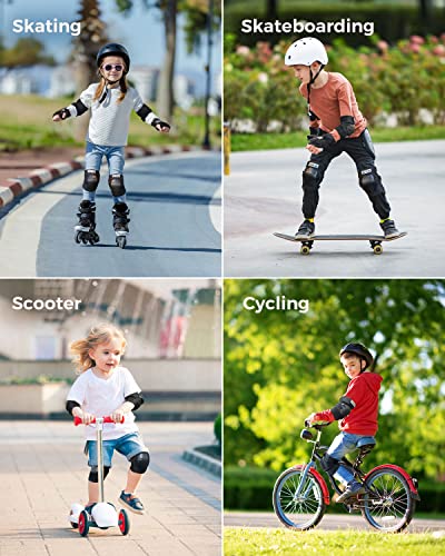 Knee Pads for Kids Adults, Elbow Pads Protective Gear Set with Wrist Guards for Skateboarding, Biking, Roller Skating, Scooter Sports