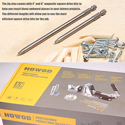HOWOD Pocket Hole Jig Kit, Professional and Upgraded All-Metal Pocket Screw Jig. (Metal)