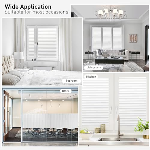 Donox Window Privacy Film Blinds Type UV Protection Non-Adhesive Static Film Removable Window Film for Home Office, 11.8 x 78.7 inches