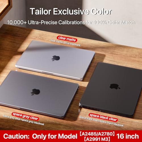 Soonjet Invisible Armor for MacBook Pro 16 inch Case 2023-2021 M3 Pro/Max A2991 M2 A2780 M1 A2485 Same as Bare Device [Scientific Slim] Protective Hard Shell Case Cover for Laptop - Matte Clear