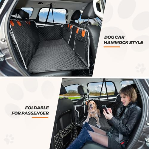 ANOSOSPECIAL Dog Back Seat Cover Extender,Waterproof Camping Pet Hammock Travel Bed,Easy Clean for Car SUV Truck (Black)