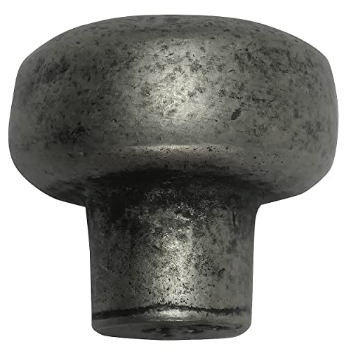 MNG Hardware 84464 Riverstone Round Knob, Large, Distressed Pewter