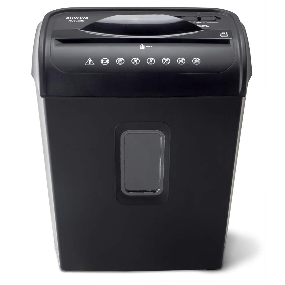 Aurora High-Security 6-Sheet Micro-Cut Paper Credit Card Shredder, Large 3.5-Gallon Wastebasket, 4-Minute Continuous Shredding Time, Security Level P-4