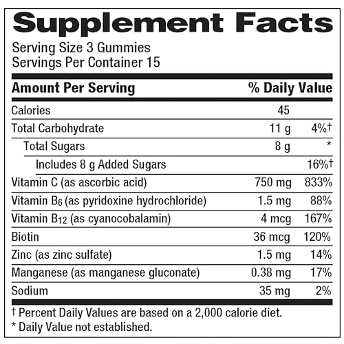 Emergen-C 750mg Vitamin C Gummies for Adults, Immune Support Gummies, Gluten Free, Strawberry, Lemon and Blueberry Flavors - 45 Count