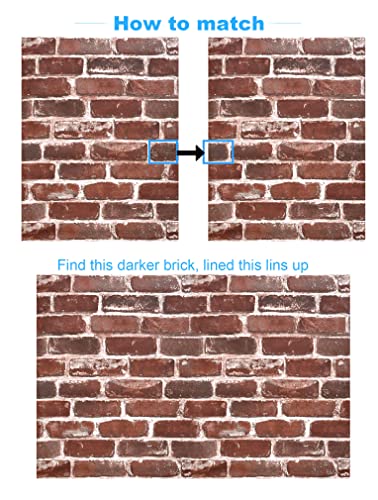 Akywall Red Brick Wallpaper Peel and Stick Realistic Distressed Textured Rock Stone Self Adhesive Contact Paper Embossed Vintage Removable Vinyl Wall Paper Faux Brick Look Wall Covering 118inch
