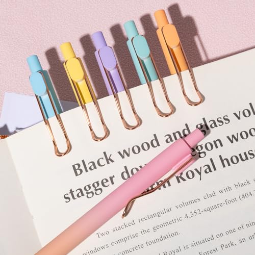 Drawdart Gel Pens, 6 Pcs Smooth Writing Pens No Bleed & Smear, Black Ink Cute Pens Fine Point (0.5mm), Retractable Aesthetic Journaling Pens School Office Supplies for Women & Men