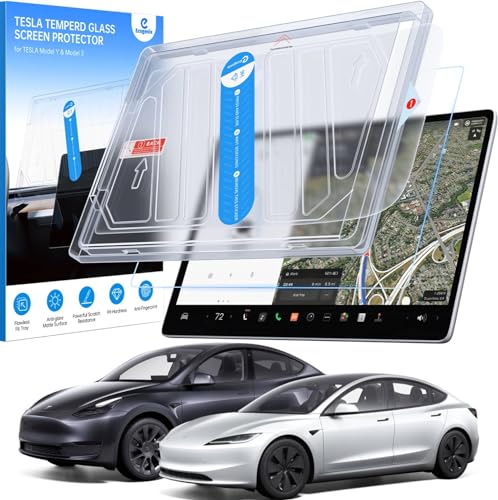 Ecogenix 2024 Newest Tesla Screen Protector Matte, Model Y Model 3 Accessories 2024 | Anti Fingerprint & No More Glare | Fit for Tesla Model Y (2024-2020) Model 3 (2023-2017) with Alignment Kit