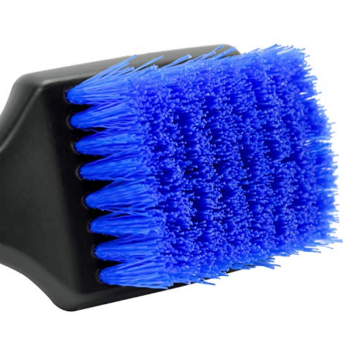 VIKING Carpet Cleaning Brush, Scrub Brush for Floor Mats, Cleaning Brush for Car Interior and Home, Black and Blue, 8.3 inch x 2.5 inch