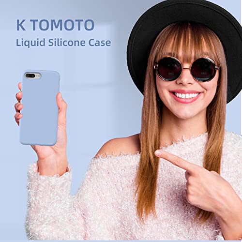 K TOMOTO Compatible with iPhone 8 Plus/iPhone 7 Plus Case (5.5"), [Drop Protection] [Anti-Scratch] Shockproof Liquid Silicone Anti-Fingerprint Cover with Microfiber Lining Phone Case, Clove Purple