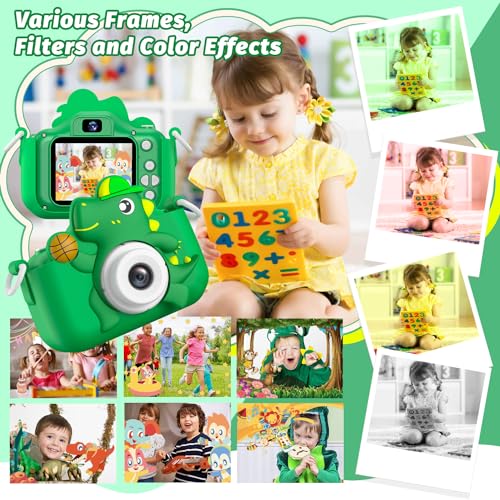 Kids Camera, masterbee Dinosaur Toys Camera for Kids, Christmas/Birthday Gifts for Boys and Girls, 1080P HD Kids Digital Camera, Children Camera Gift for 3 4 5 6 7 8 9 10 11 12 Year Old Blue