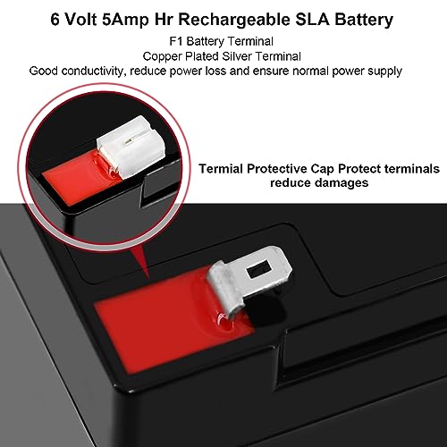 Miady 6V 5Ah Rechargeable Sealed Lead Acid Battery(1 Pack)