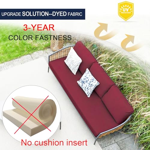 NettyPro Outdoor Patio Bench Swing Cushion Cover Replacement Water Resistant UV Protection Outside Loveseat Cushion Slipcovers with Zipper, 48 x 18 x 3 Inch